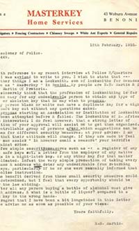 Letter to the Commissioner of Police